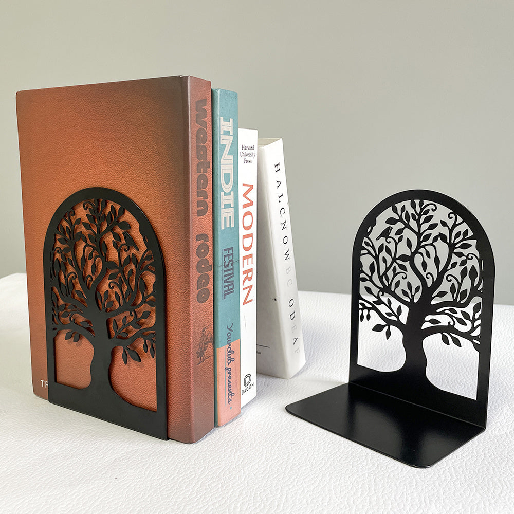 BookNest: Supporto per Libri in Metallo Albero della Vita - Elegante Design Decorativo per Mensole Moderne