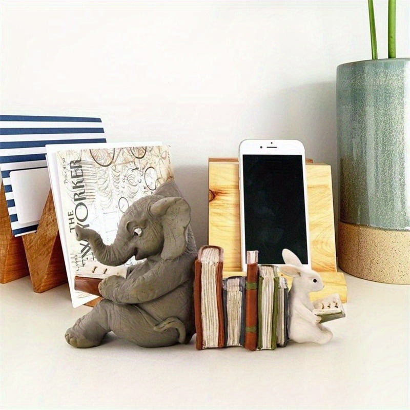 BookNest - Supporti per Libri in Resina con Design Unico di Animali per Decorazione Interna ed Esterna