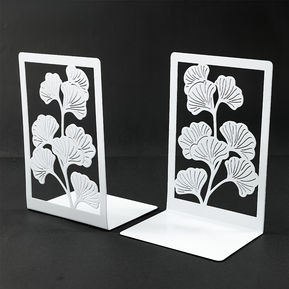 GinkgoGlow - Set di fermalibri in metallo eleganti a forma di foglia di Ginkgo per decorare casa e ufficio