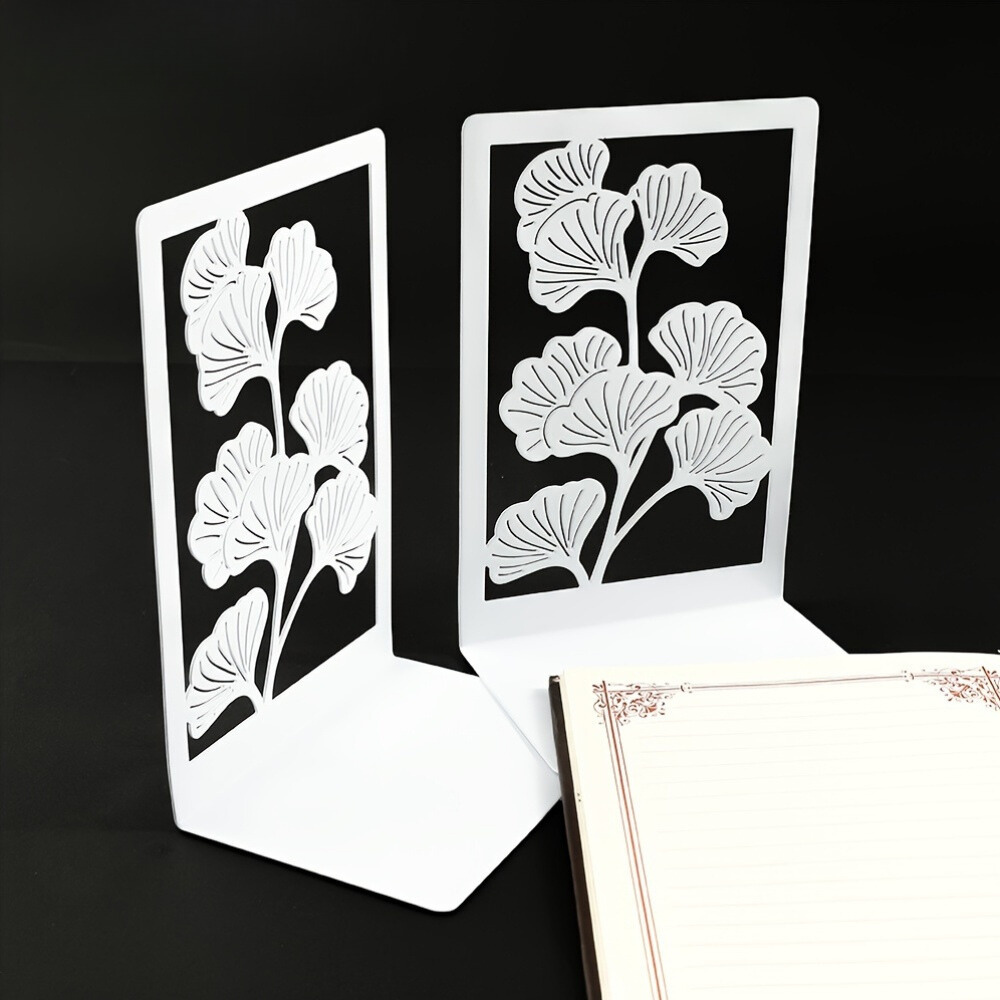 GinkgoGlow - Set di fermalibri in metallo eleganti a forma di foglia di Ginkgo per decorare casa e ufficio