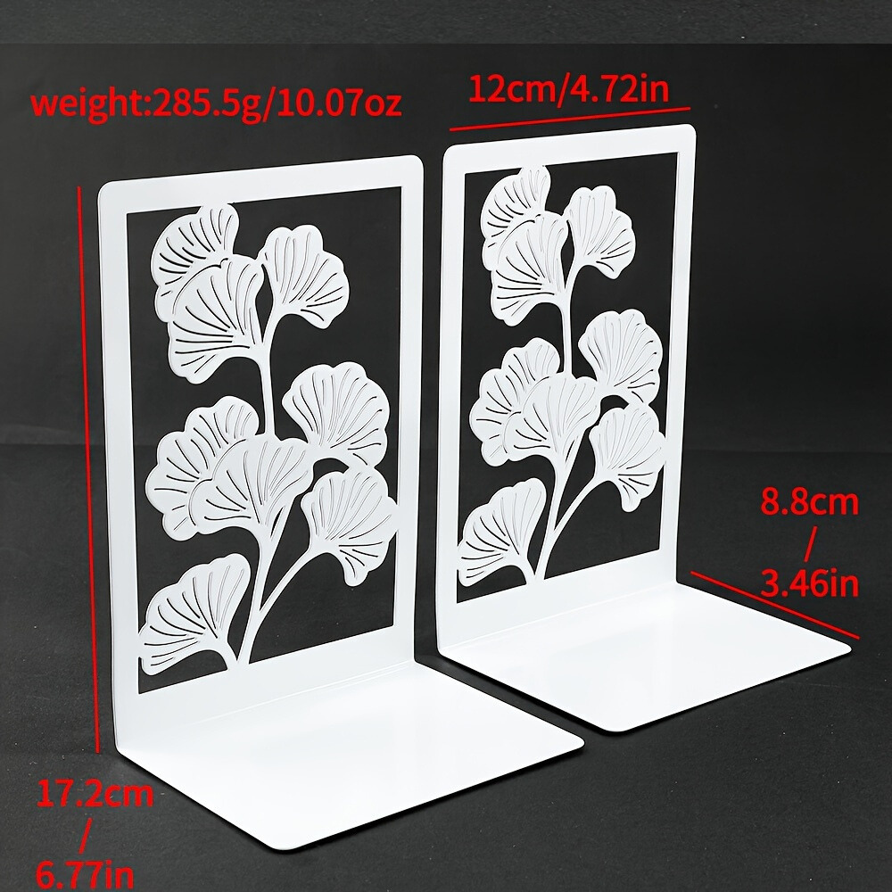 GinkgoGlow - Set di fermalibri in metallo eleganti a forma di foglia di Ginkgo per decorare casa e ufficio