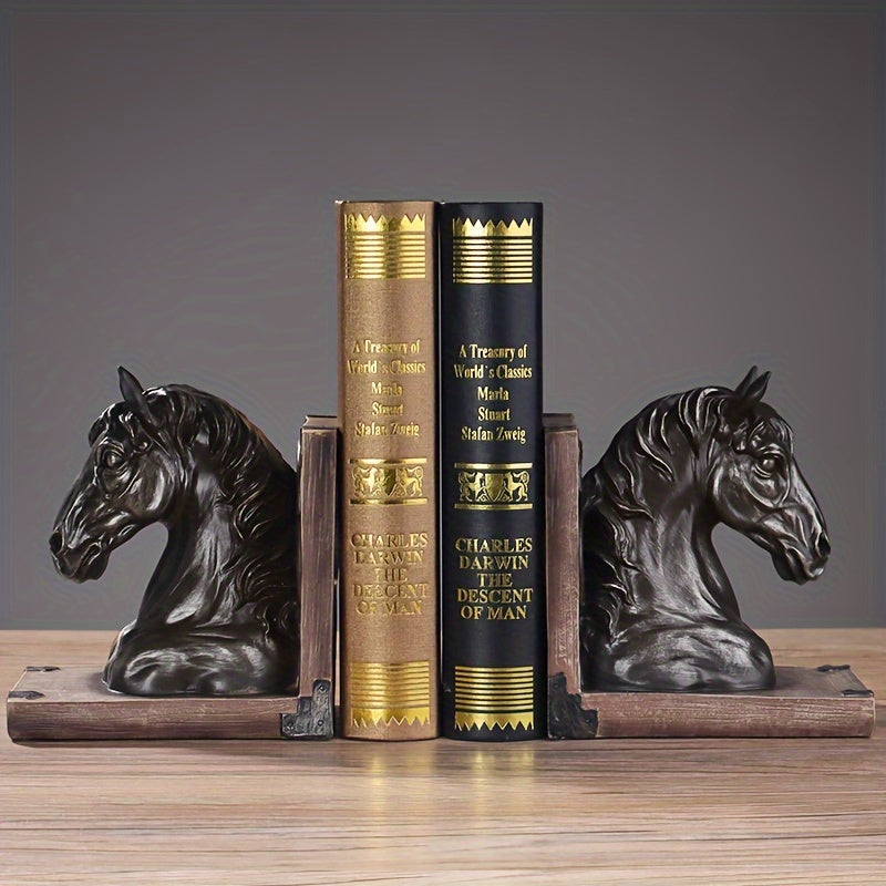 EquiLuce - Supporti per Libri Eleganti a Forma di Testa di Cavallo in Legno per Decorare la Casa