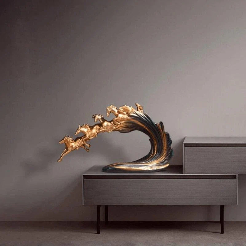 CavalloVivo: Scultura Elegante di Cavallo al Galoppo per Decorare con Stile e Raffinatezza