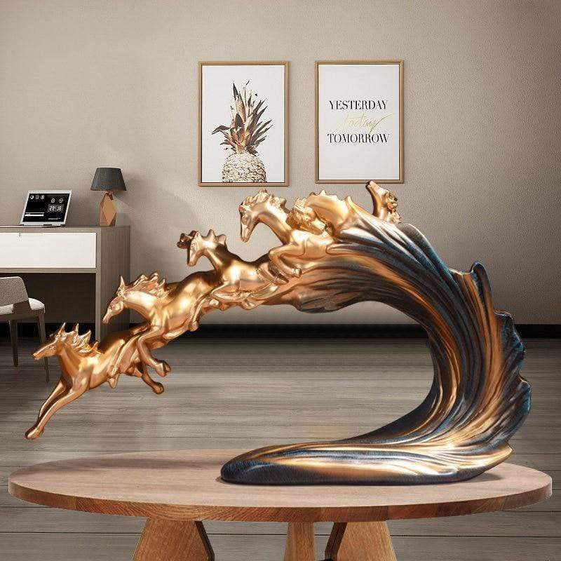 CavalloVivo: Scultura Elegante di Cavallo al Galoppo per Decorare con Stile e Raffinatezza