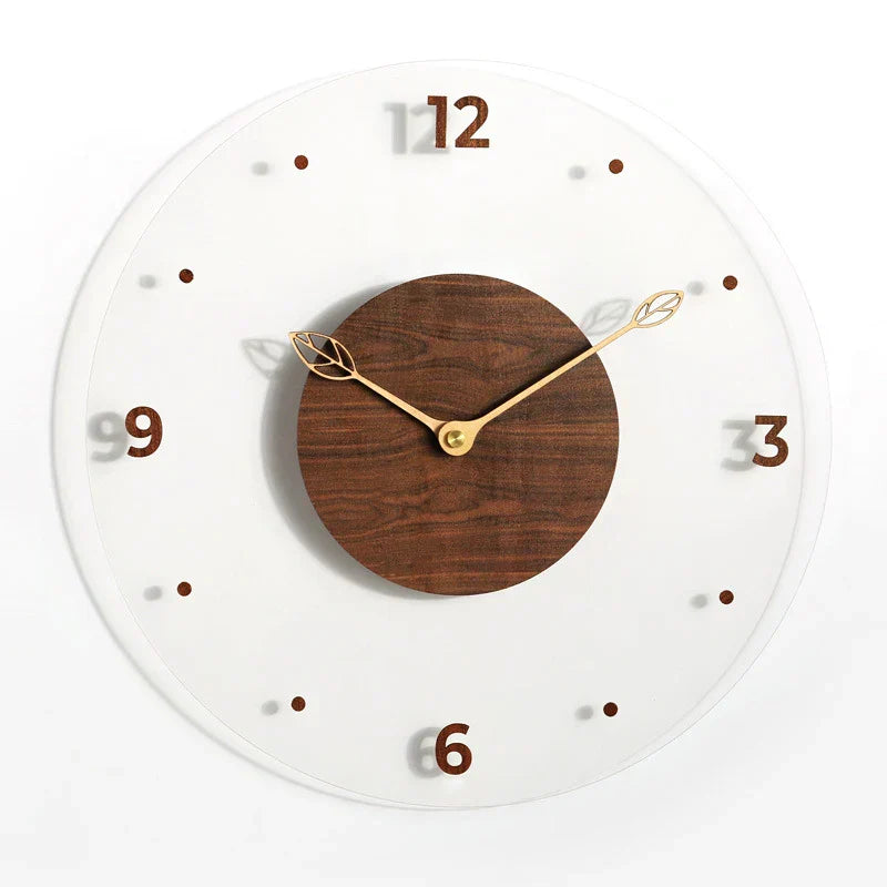 TimberTime - Orologio da Parete Elegante in Legno di Noce per una Decorazione Raffinata