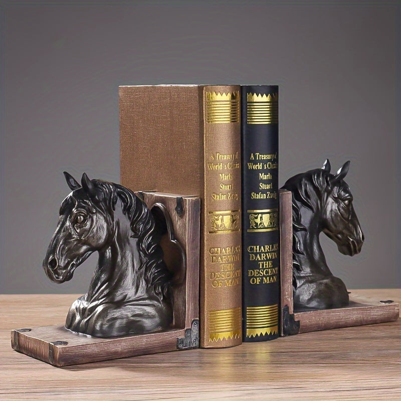 EquiLuce - Supporti per Libri Eleganti a Forma di Testa di Cavallo in Legno per Decorare la Casa